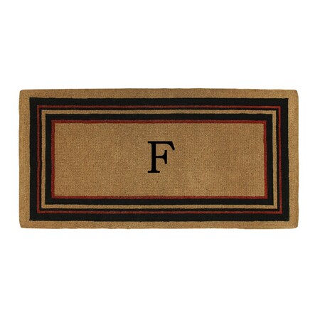 Calloway Mills Monogram Door Mat, Natural, Black, Red, 36 in W x 72 in L 180063672F